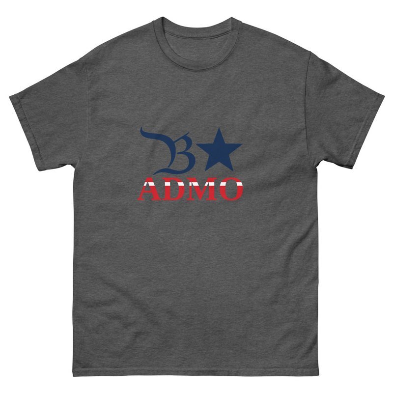 Dark heather tee reading B★ADMO